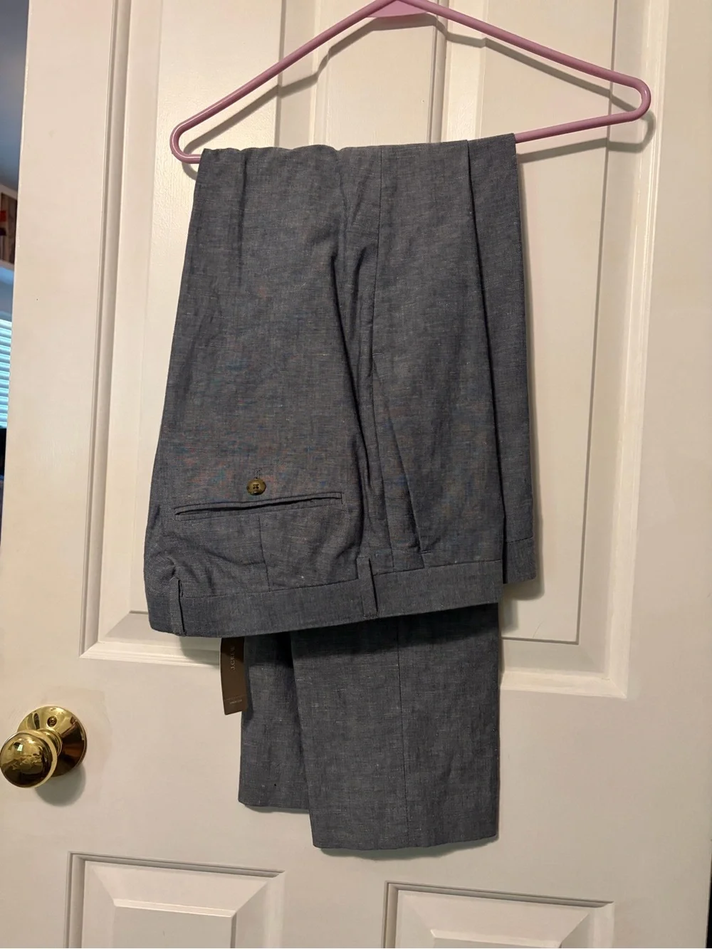 J. Crew Light Blue/Gray Linen-Blend Suit